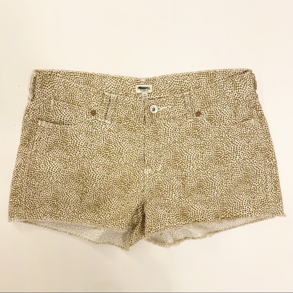 Madewell Polka Dot Raw Hem Cutoff Tan Shorts 27